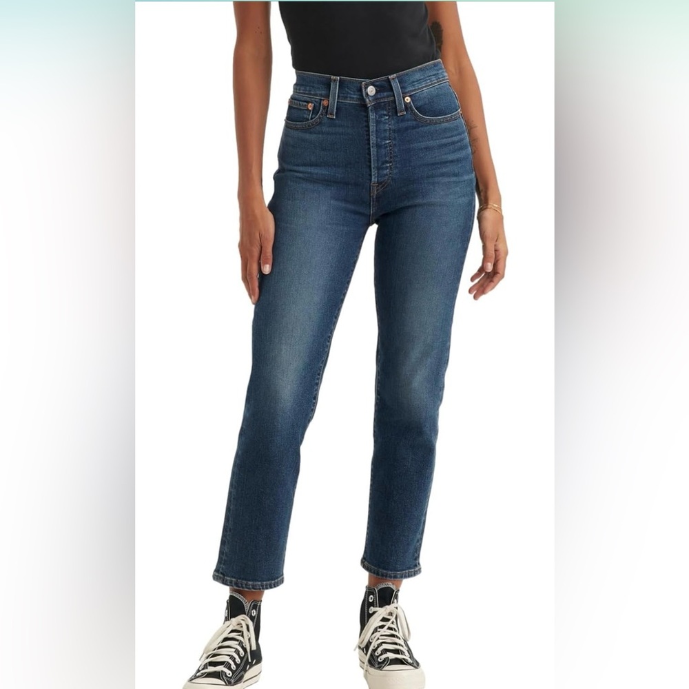 Levi’s Women’s Wedgie Straight Cropped Jeans High Rise Indigo NWOT Size 28